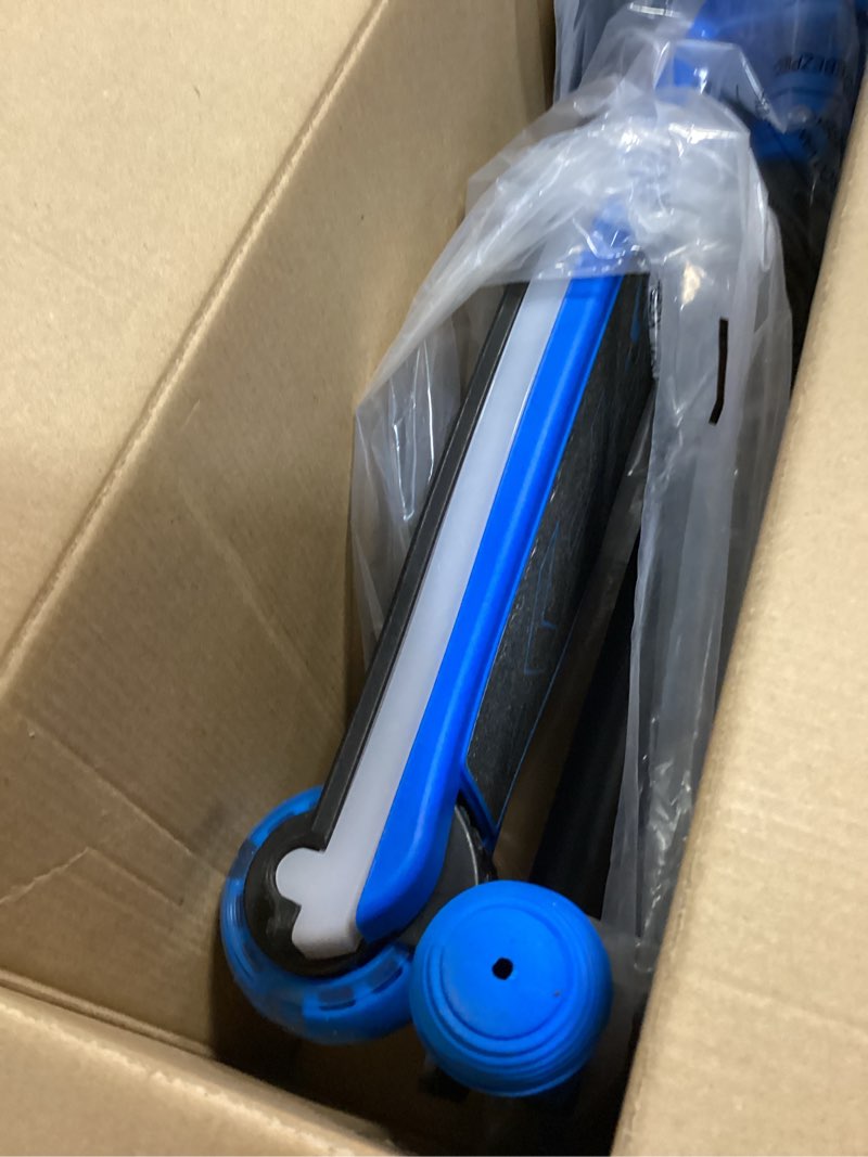 Condition photo showing Good Condition for jova ziffy light-up toddler scooters for kids 3-8, 3 wheel kids scooter for boy girl 110lbs, 20 dynamic led lights, 4 adjustable height ride-on kick scooter, lean-to-steer anti-slip wide deck blue