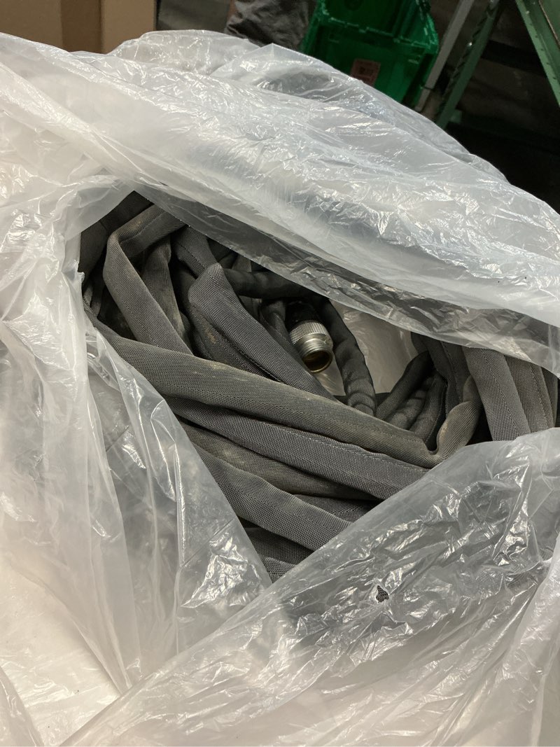 Condition photo showing As Is for zero-g teknor apex 5/8-in x 100-ft premium-duty kink free woven gray hose