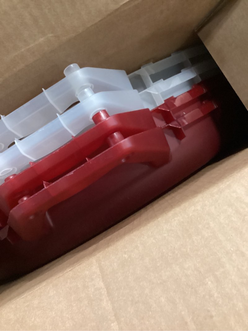 Condition photo showing Good Condition for iris usa 24" wreath storage container with latches and handle, 2 pack, for holiday garland/wreath, holiday decorations, and heavy duty, portable, high protection, and space saving storage, clear/red round - 2 pack