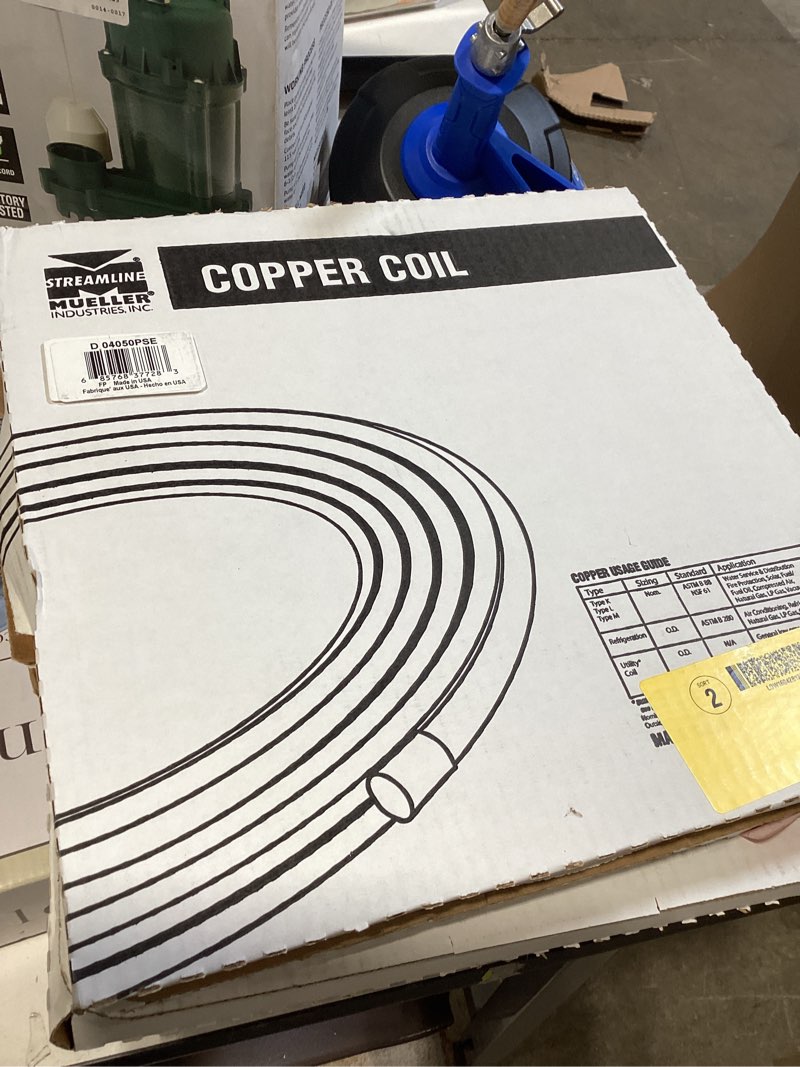 Condition photo showing New/Like New for mueller streamline 1/4-in x 50-ft copper refrigeration tube coil