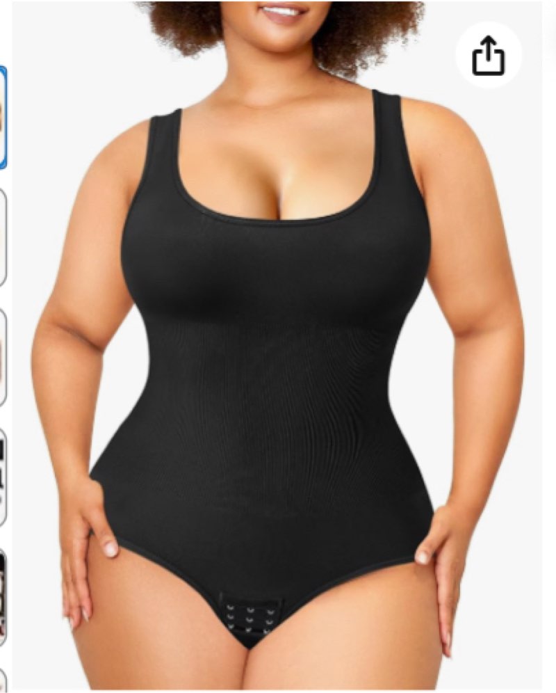 Nebility Womens' Waist Trainer Seamless Round Neck Tummy Control Shapewear Bodysuit