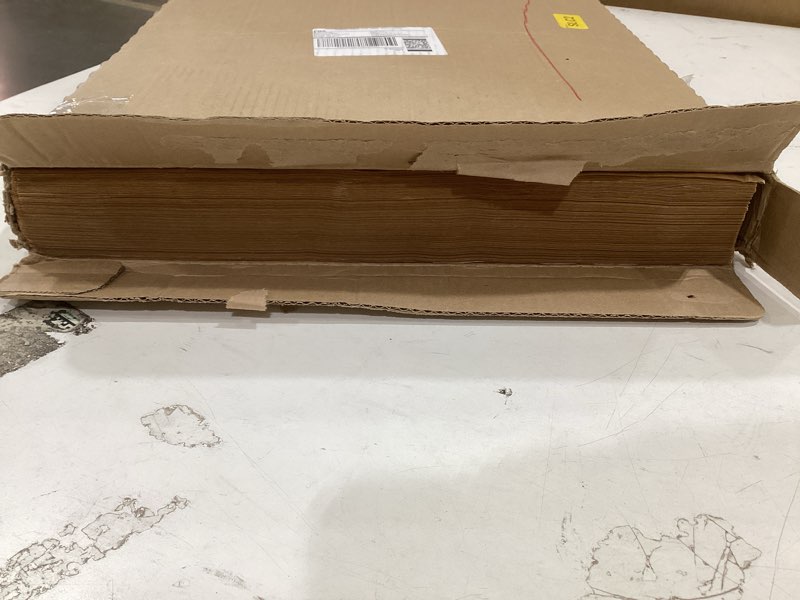 Condition photo showing As Is for grease-proof non-stick pan liner by gp pro, tan color,  (georgia-pacific), white, hs1000, 16.38'' length x 12.19” width, (case of 1,000)