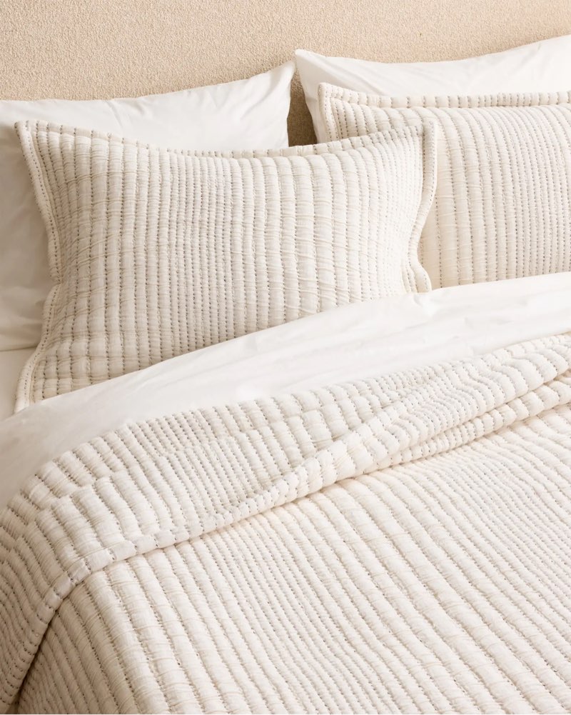 organic cotton channel stitch sham set