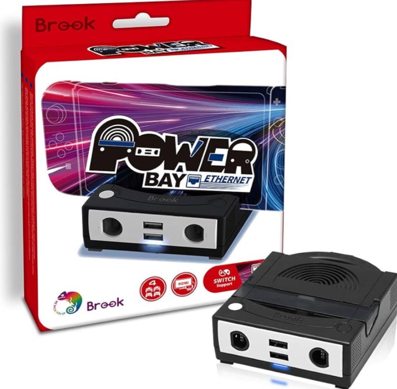 Brook Power Bay Ethernet - Portable, Fast Charging, Dock Stand, Docking Station for NS, Built-in Ethernet Port and Gamecube Controller inputs, Supports HDMI Output, Stable Network Connect
