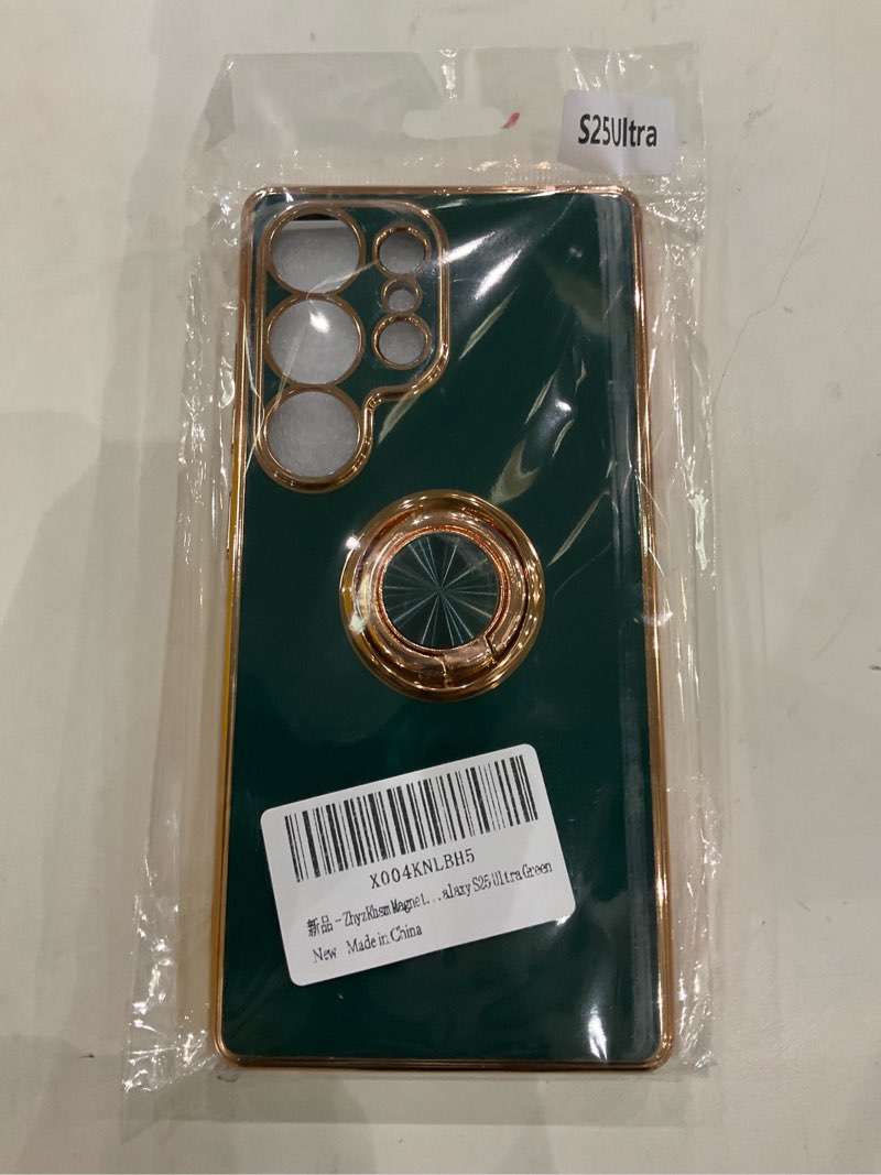 Condition photo showing New/Like New for Designed for Samsung Galaxy S25 Case with Ring Stand, Soft TPU Plated Edge with Rotatable Finger Kickstand Support Magnetic Car Mount Slim Cover Phone Case for Galaxy S25 Black Black 6.2inch Galaxy S25