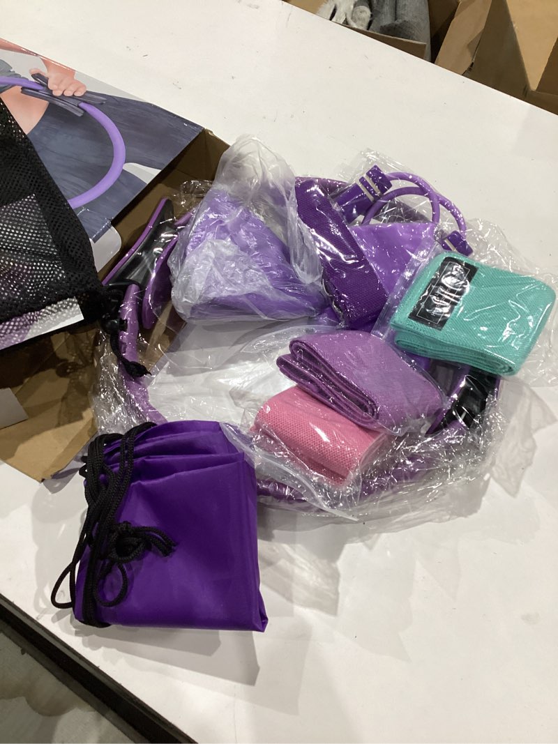 Condition photo showing Good Condition for pilates essentials kit for women, yoga starter set for home workouts with pilates ring and yoga ball set, 3 resistance bands, storage bag, full pilates set for toning arms, thighs & core