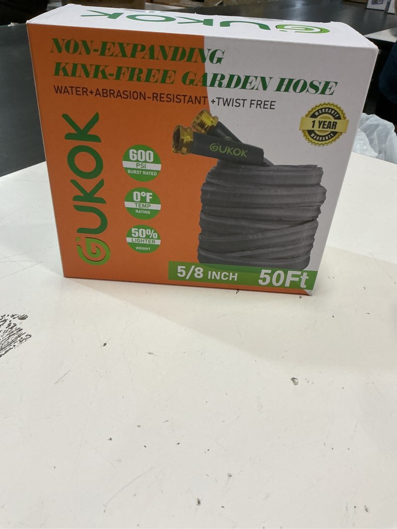 Condition photo showing New/Like New for garden hose 50 ft, non-expanding water hose, ultra-light & flexible, burst-resistant, kink-free, high-pressure garden hose all-weather use for lawns, gardens, and outdoor cleaning