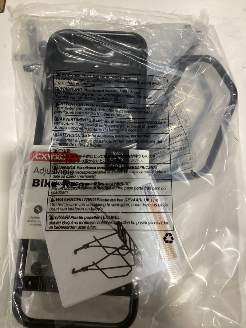 Condition photo showing New/Like New for CXWXC Rear Bike Rack with Basket - Bike Cargo Rack for Disc Brake/Non-Disc Brake Mount - Bicycle Pan