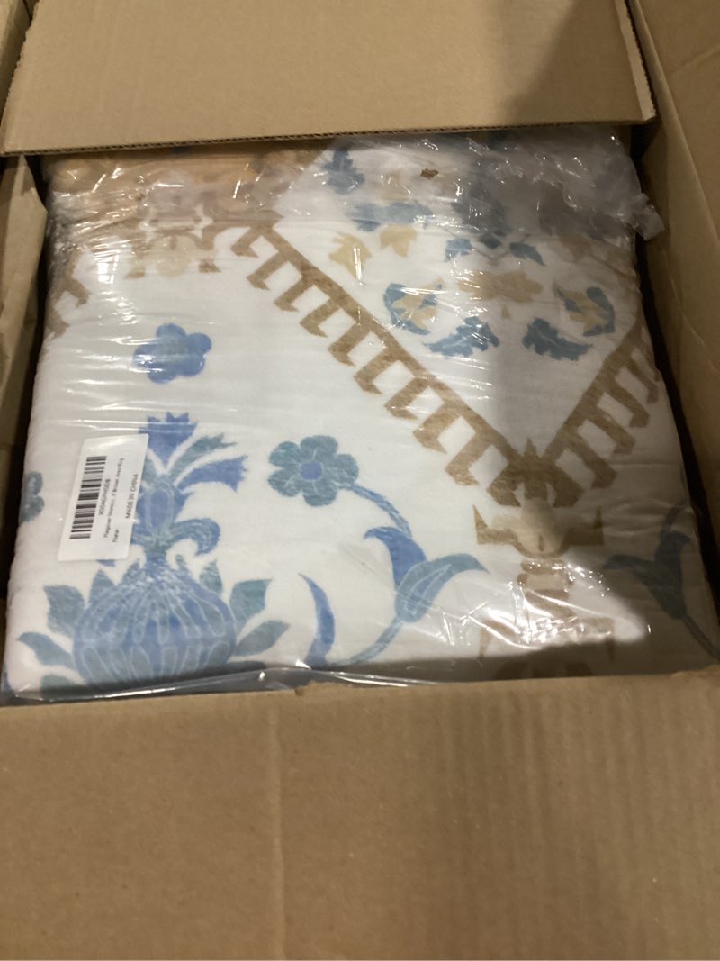 Condition photo showing Good Condition for Bohemian Geometric Floral 8x10 Area Rugs, Machine Washable, Low Pile Soft Carpet, Non-Slip for Living Room, Bedroom, Dining Room, Farmhouse, Kids Playroom, Office | Beige Beige 8' x 10' (Rectangular)