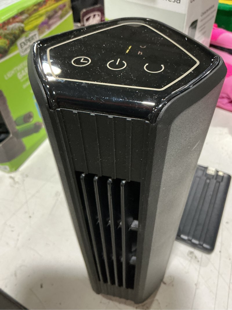 Condition photo showing Good Condition for (works, no chord) mainstays mini tower fan black