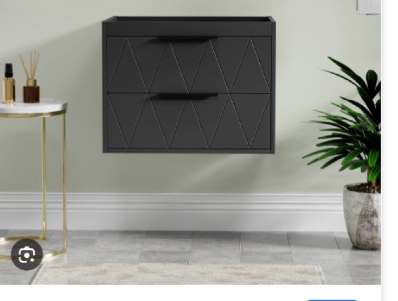24" Wall Mount Single Bathroom Vanity Base Only, 2 Soft-close Drawers, Zinc Alloy Hardware
