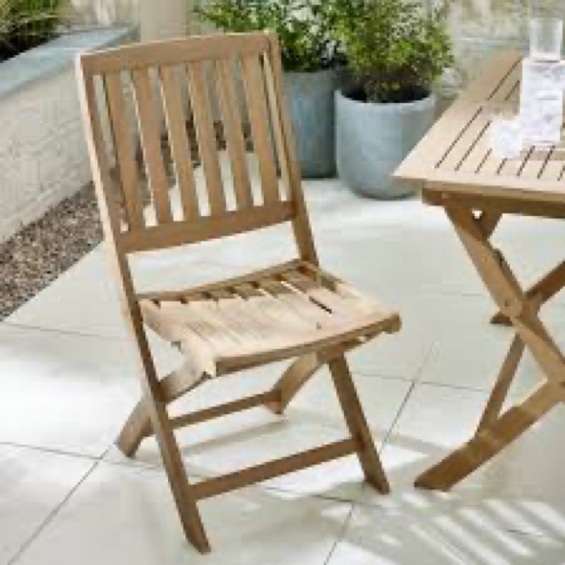 dizon outdoor folding solid wood dining chair - modern garden patio