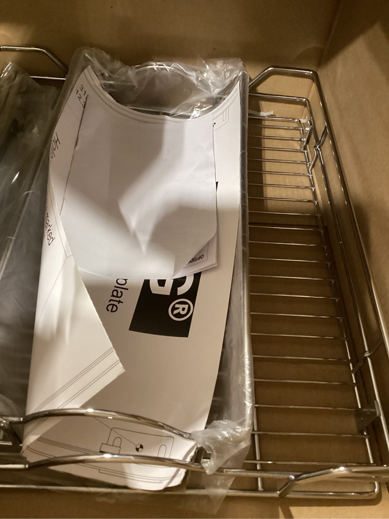 Condition photo showing Good Condition for ocg under sink cabinet organizer two tier pull out shelf (14.75w x 17d), under sink sliding shelf for kitchen bathroom cabinet 2 tier chrome 14.75w17d