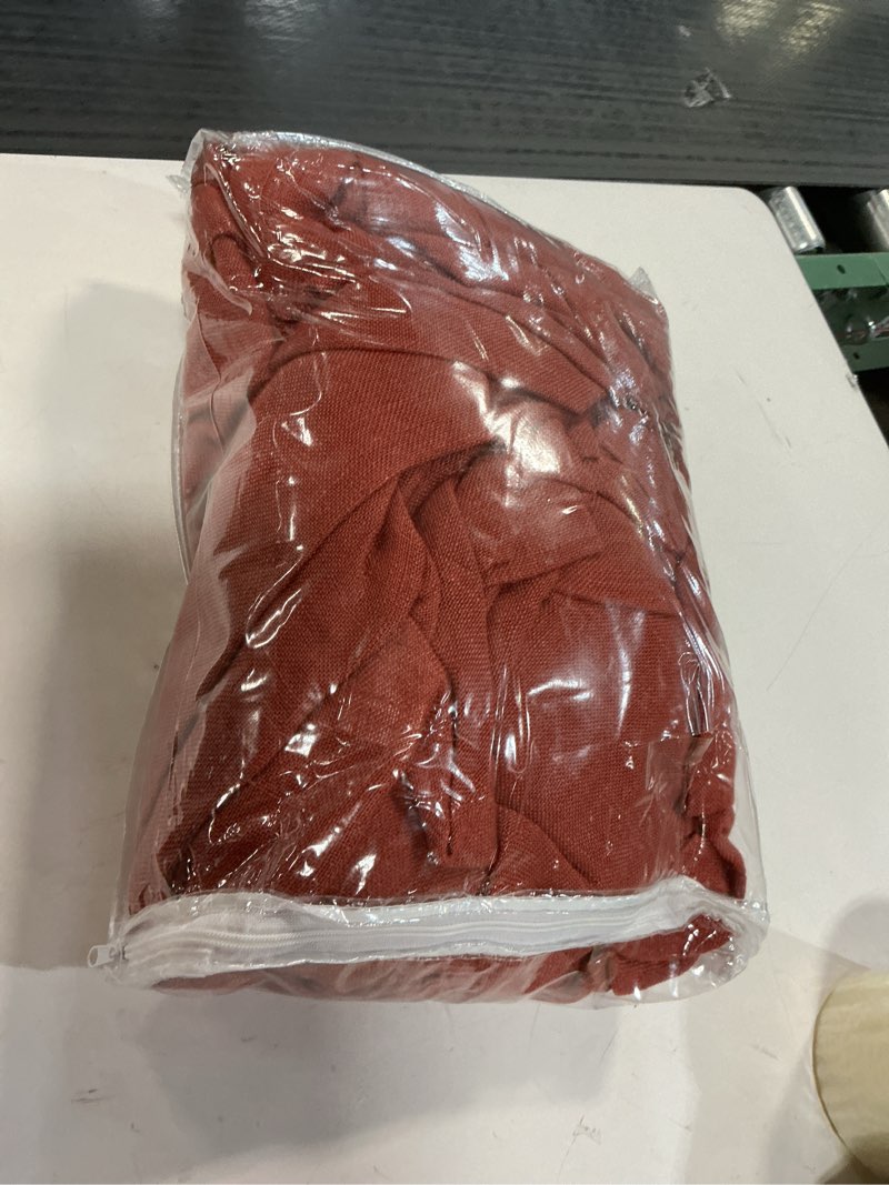 Condition photo showing Good Condition for MIULEE Burnt Orange Linen Curtains 96 Inch Long for Bedroom Living Room, Soft Thick Linen Textured Window Drapes Terracotta Rust Boho Fall Decor Semi Sheer Light Filtering Back Tab 2 Panels 52"W x 96"L (Pack of 2) Burnt Orange