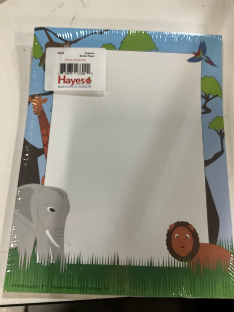 Hayes Explorer Border Paper, Jungle Safari-Themed Stationery for Kids, Classrooms, Flyers, Awards, I