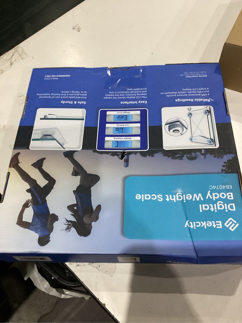 Condition photo showing As Is for Etekcity Digital Body Weight Bathroom Scale, Large Blue LCD Backlight Display, High Precision Measurements,6mm Tempered Glass, 400 Pounds Blinding Silver