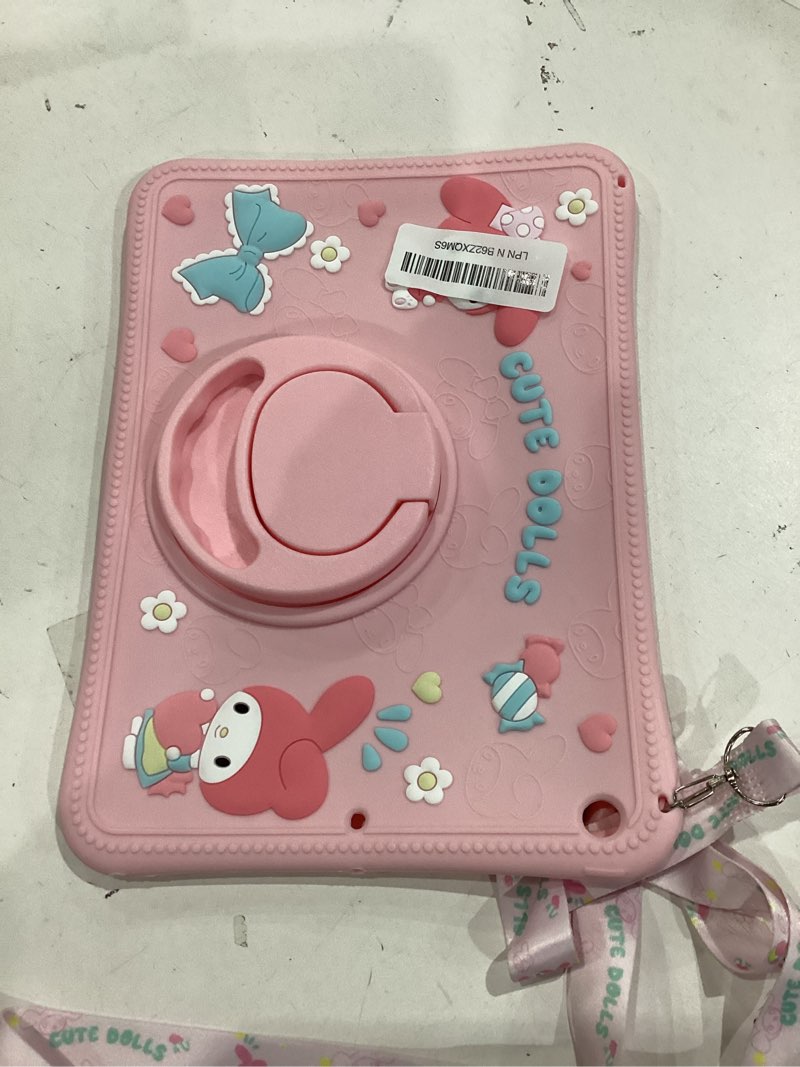 Condition photo showing Good Condition for beszeith for ipad 9th generation case 8th 7th gen with kickstand lanyard silicone ipad 10.2 case for girls kids cute protective tablet cover for ipad 2021 2020 2019 10.2 inch (pink)
