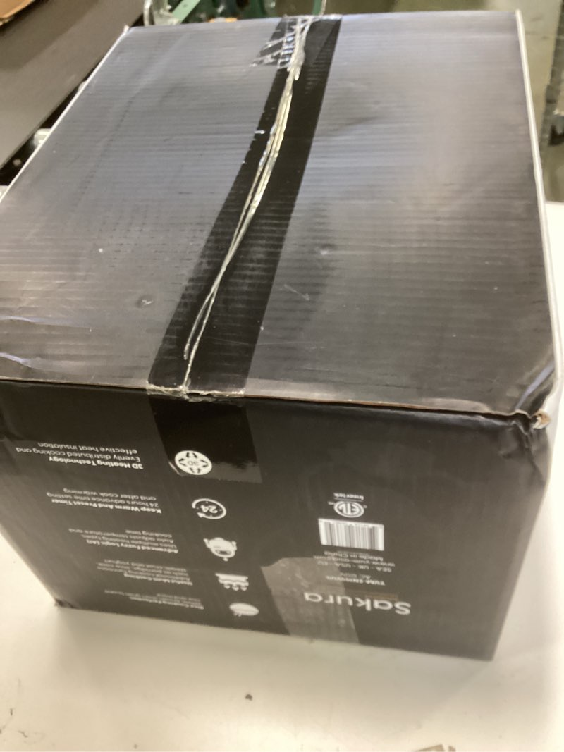 Condition photo showing New/Like New for Yum Asia Sakura Rice Cooker with Ceramic Bowl and Advanced Fuzzy Logic (8 Cup, 1.5 Litre) 6 Rice Cook Functions, 6 Multicook Functions, Motouch LED Display, 120V Power (White and Siver) White and Silver