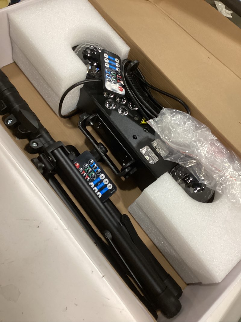 Condition photo showing Good Condition for DJ Party Lights with Stand,Party Bar Light, Rotating Ball Disco Lights & Corlorful Par Light,Stage Lighting System Sound Activated for Bar Gig Move Band Dance Wedding Halloween Christmas