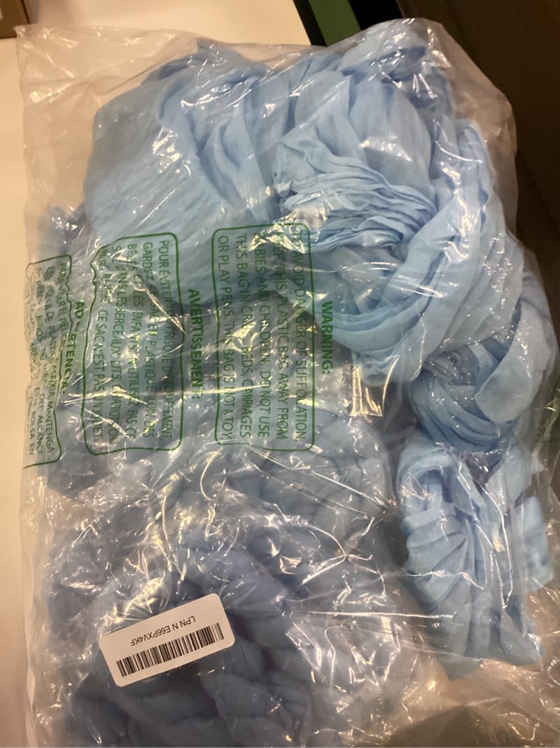 Condition photo showing Good Condition for 20 pack cheesecloth table runner - 17x108 inch light blue boho gauze cheese cloth table runners for baby bridal shower decoration wedding party summer garden farmhouse light blue 20 pack