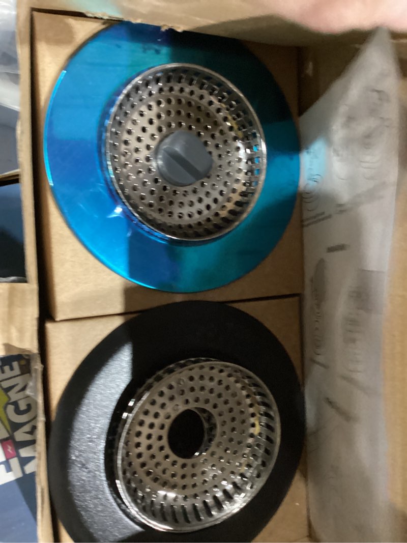 Condition photo showing As Is for 2 Pack Universal Kitchen Sink Drain Strainer Stopper, 3-in-1 Pop Up Sink Stopper with Stainless Steel Strainer Basket for Standard 3-1/2 Inch Kitchen Sink, Extra with 4 Metal Strainers