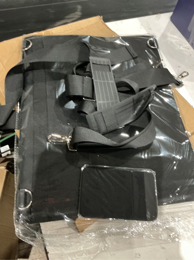 Condition photo showing Good Condition for laptop harness shoulder strap with ssd storage pouch portable wearable laptop stand desk up to 16 inch tablets for work, travel, office, posture support