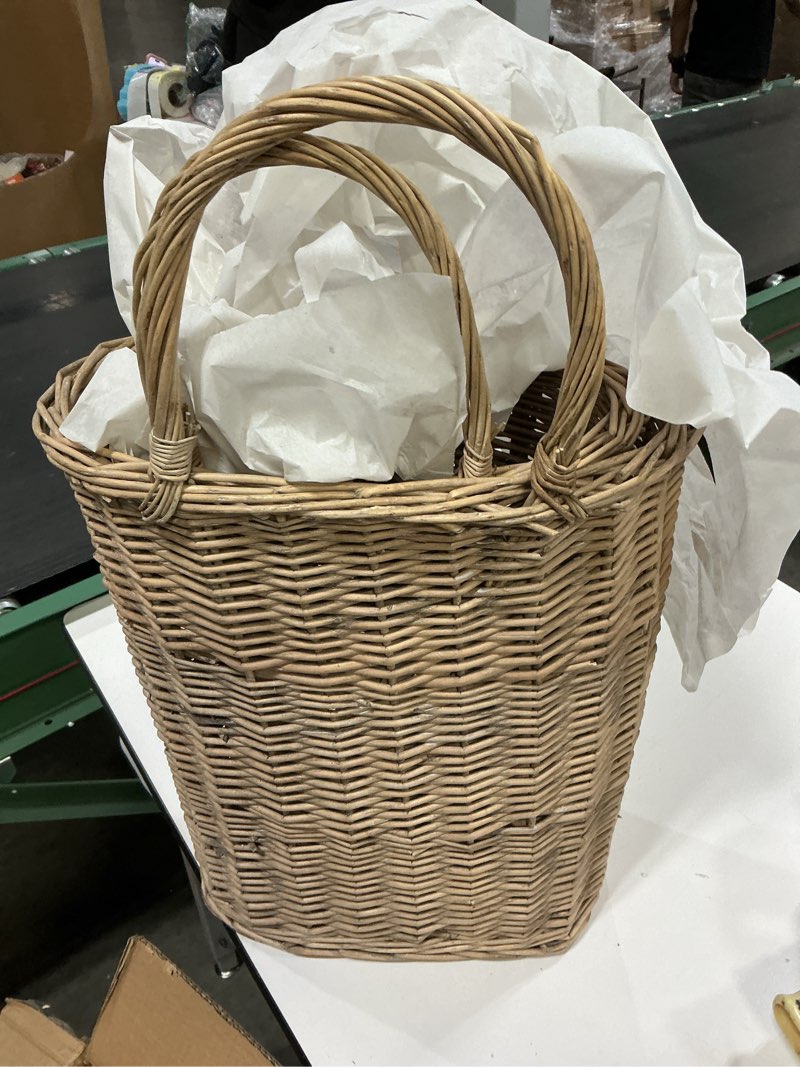 Condition photo showing Good Condition for KALALOU Set of Two Tall Oval Wicker Baskets CLAN1077