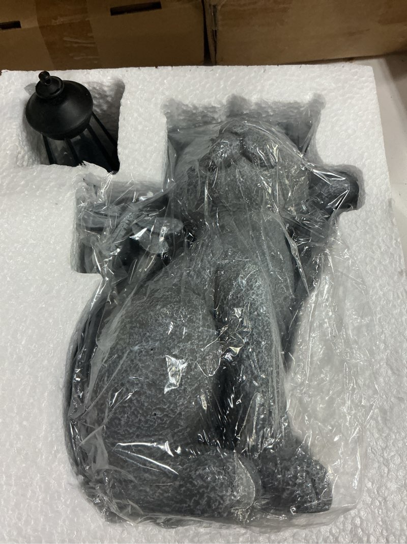 Condition photo showing Good Condition for solar garden outdoor statues cat with solar lantern,outdoor cat figurines decorations,lawn home decor for patio, balcony, yard ornament,unique housewarming and birthdays gifts for mom women grandma grey 03 cat