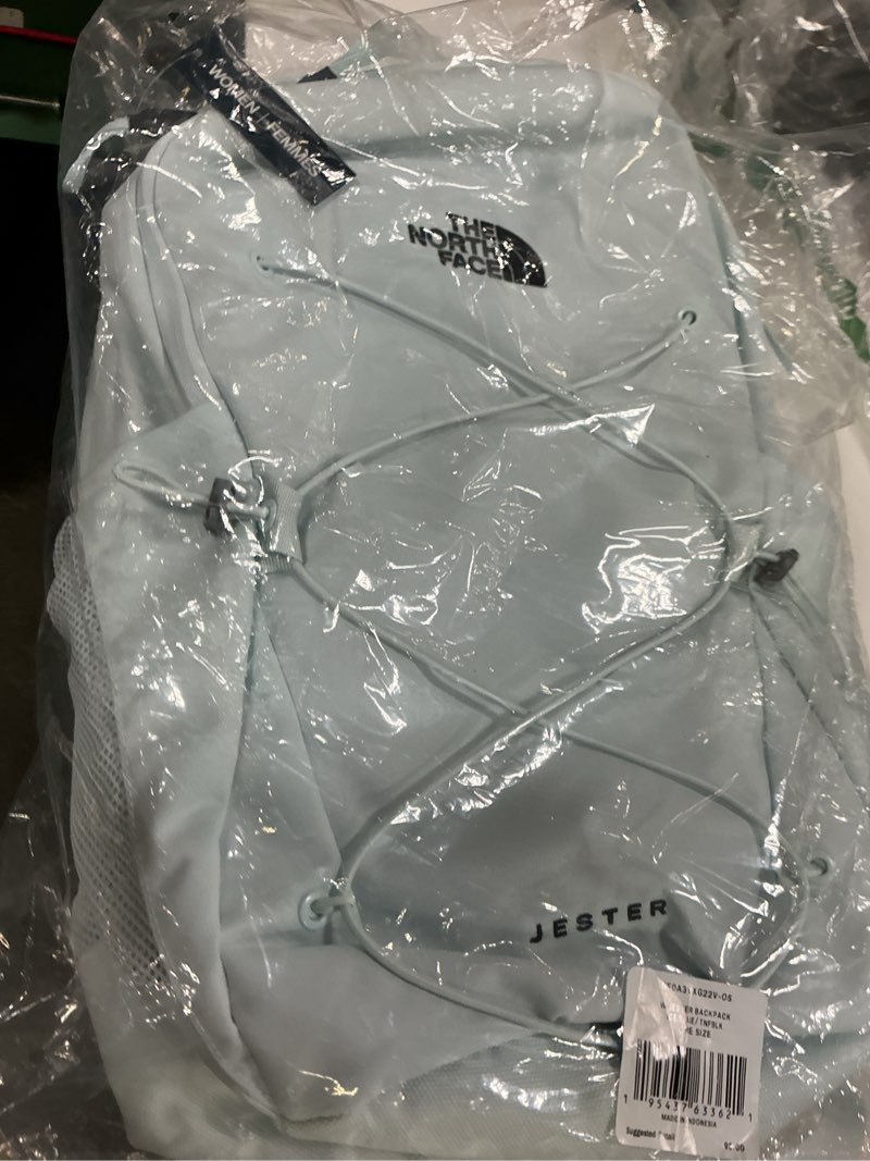 Condition photo showing Good Condition for the north face women's jester everyday laptop backpack - commuter travel bag, laptop sleeve, water-repellent, ice blue/tnf black, one size one size ice blue/tnf black