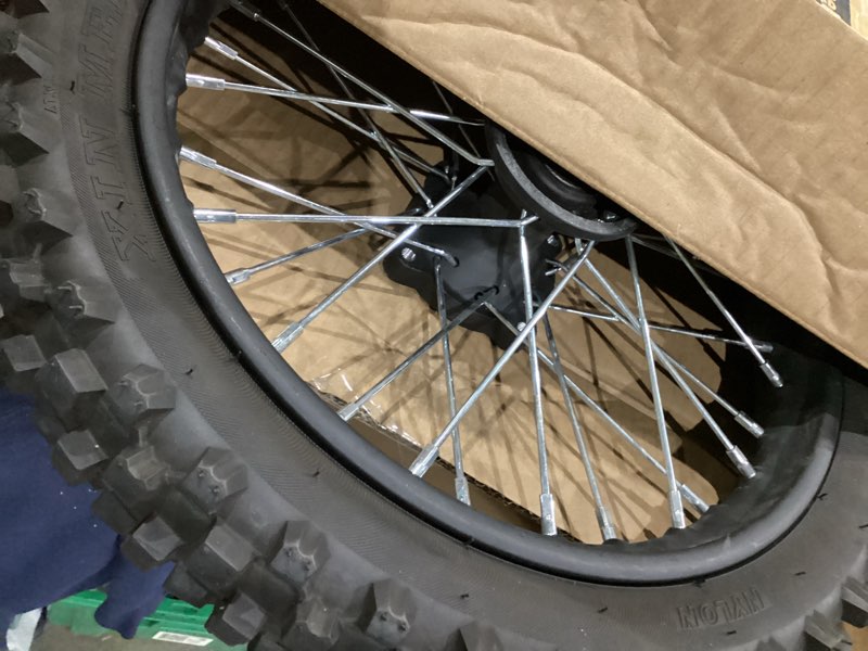 Condition photo showing As Is for (Bike tire only)  14'' Front Wheel 60/100-14 2.50-14 Dirt Bike Tire Rim Assembly for 110cc 125cc SSR PW80 TTR110 YZ65 RM65 JR80 DS80 KX65 KLX110 CRF70 XR70 Taotao DB14 Baja DR70 Pit Bike Parts with 15mm Bearings