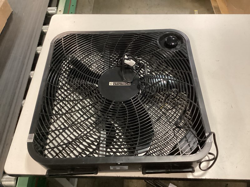 Condition photo showing Good Condition for utilitech 20-in 120-volt 3-speed high velocity indoor black box fan