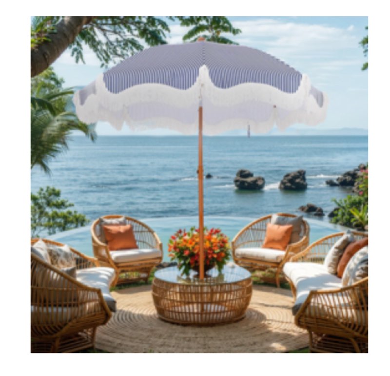 sharniece 7ft patio umbrella with fringe outdoor tassel umbrella