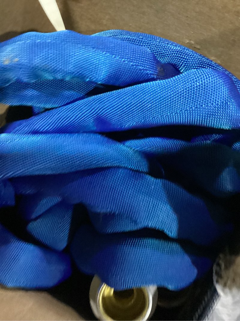 Condition photo showing As Is for project source project source lightweight 1/2-in x 30-ft premium -duty kink free woven blue coiled hose