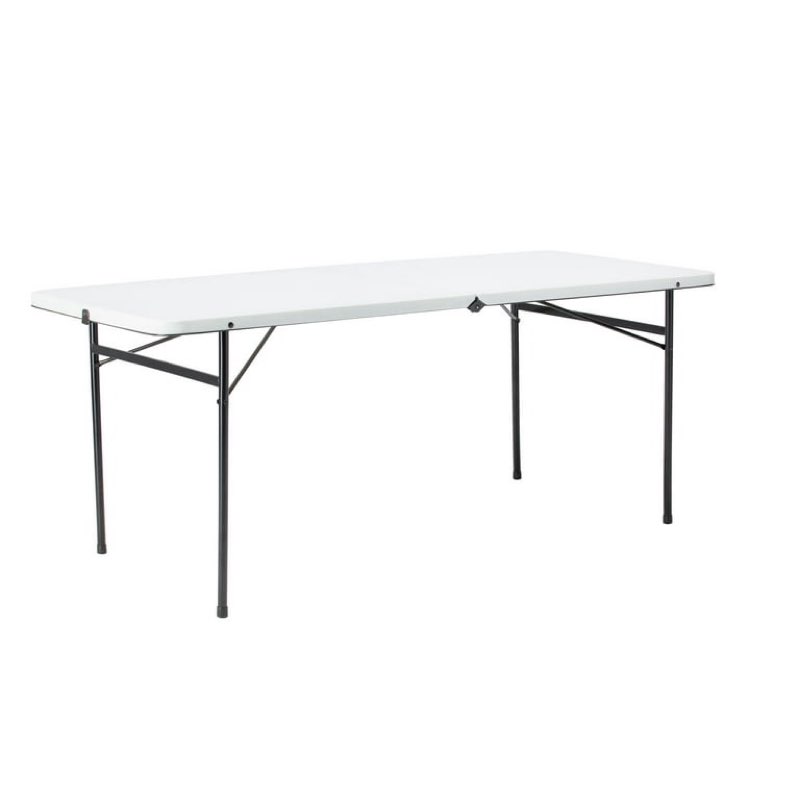 mainstays 6' rectangle centerfold folding table, white