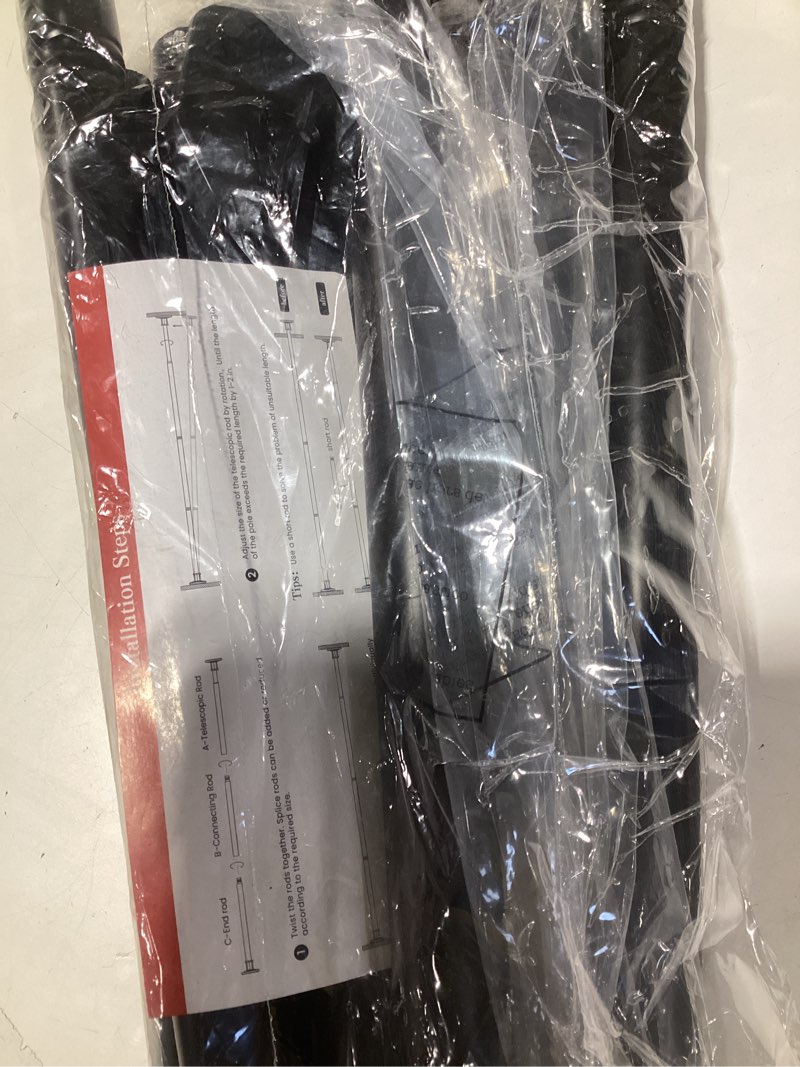 Curtain rods self stick ends black