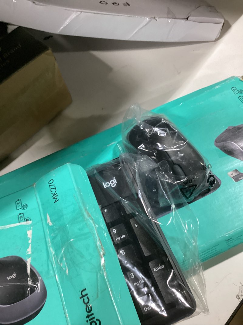 Condition photo showing As Is for Logitech MK270 Wireless Keyboard and Mouse Combo for Windows, 2.4 GHz, 8 Multimedia Keys, PC, Laptop, Wireless Keyboard Compact Mouse Combo - Black Black 1 Pack Combo