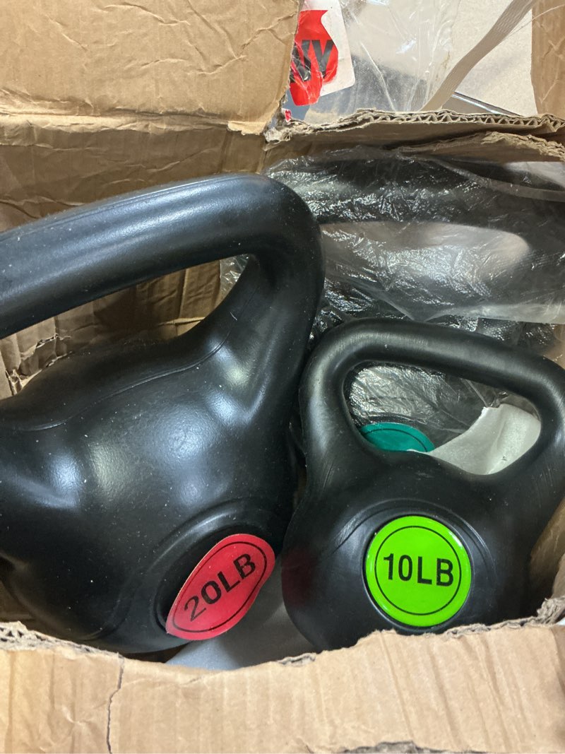 Condition photo showing Good Condition for (Similar)NEWBULIG Kettlebell Sets, Strength Training Kettlebells for Women and Men, Kettle bells Weights Set for Home Gym Black 10 lbs, 15 lbs and 20 lbs, Set of 3