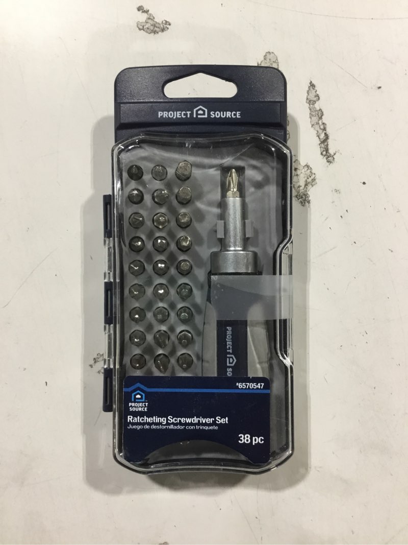 Condition photo showing As Is for Project Source 38 -Piece 4-1/2-in Ratcheting Combination Tip Screwdriver Set 