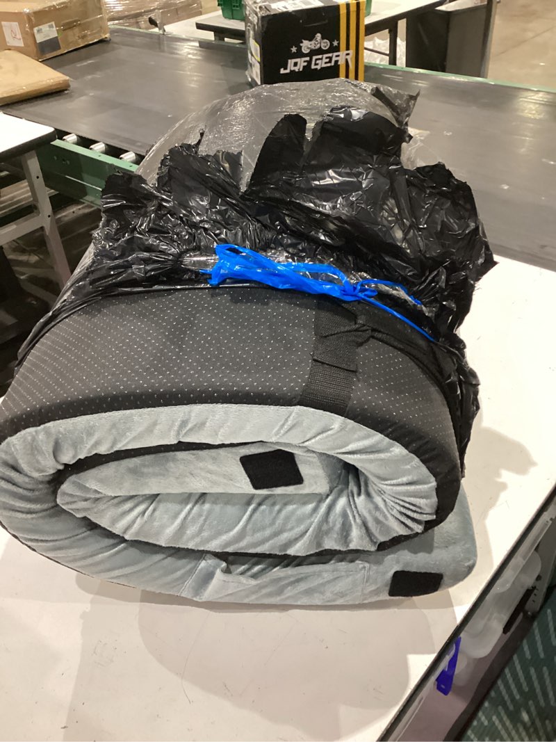 Condition photo showing Good Condition for gaialoop 3 inch memory foam camping mattress, dual layer thick sleeping camp pad for car tent cot, roll-up portable glamping floor bed for guests sleepover space gray single: 75*30*3"