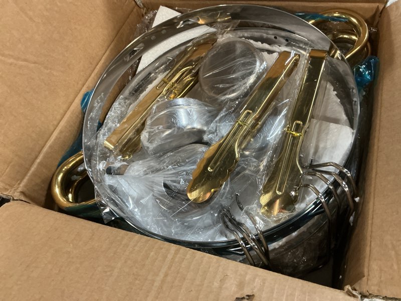 Condition photo showing Good Condition for also go round chafing dishes for buffet 4 pack, 6qt chafing dishes buffet set gold, catering food warmer for parties buffet with full size chafing pans, stainless steel warming trays for thanksgiving