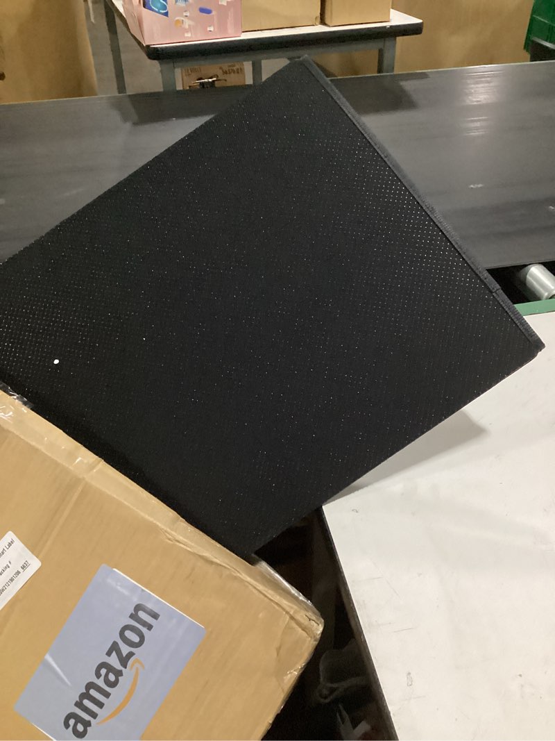 Condition photo showing As Is for blvornl corduroy office chair mat for hardwood floor and low pile carpet, 35.4" x 47.3" non-slip desk rolling chair mat for hard floors, heavy duty carpeted floor protector rug for home, dark grey 35.4" x 47.3" dark grey