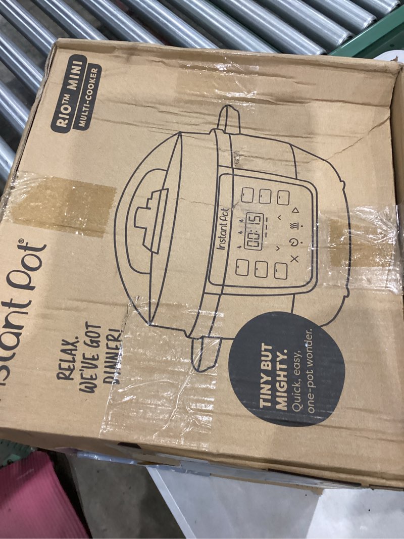 Condition photo showing Good Condition for Instant Pot 4QT RIO Mini 7-in-1 Multi-Cooker, Pressure Cooker, Slow cook, Sauté, Steam, Rice Maker, Yogurt, & Warmer, Black, 4 Quarts