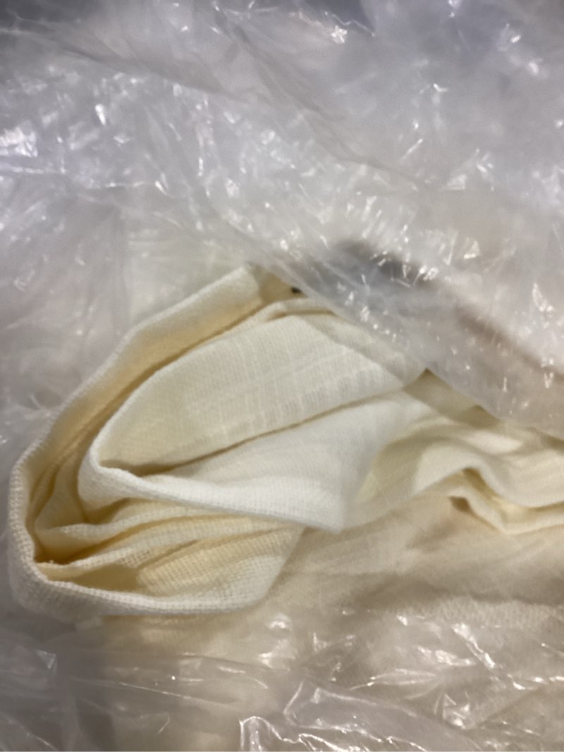 Condition photo showing Good Condition for  quince cotton sheer curtain set (set of 2) ivory 48x96