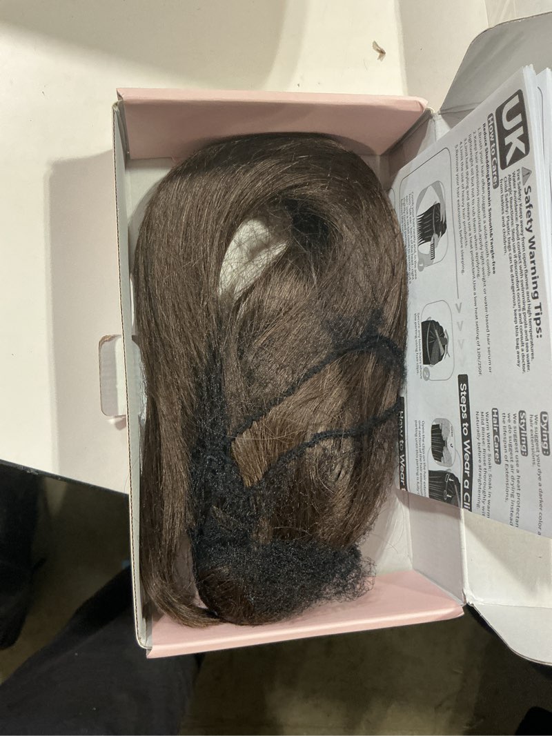 Condition photo showing Good Condition for my-lady ponytail extension human hair claw clip in ponytail hair extension straight pony tail hair extensions real human hair for women dark brown 16 inch 105g 16 inch #02 dark brown