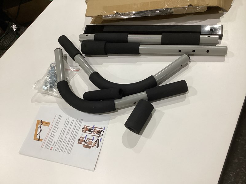 Condition photo showing As Is for Doorway Pull Up Bar for Home Gym, Adjustable Width, Heavy-Duty Steel