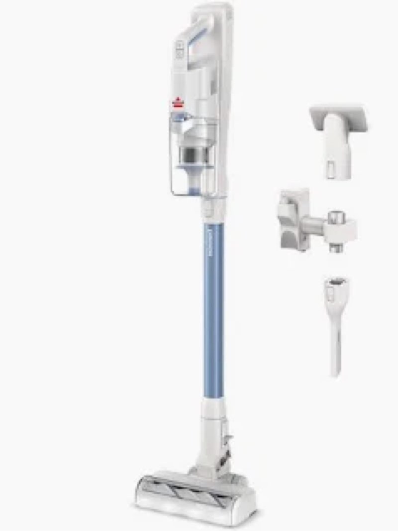 BISSELL PowerClean Cordless Stick Bagless Vacuum | White/Lake Accent