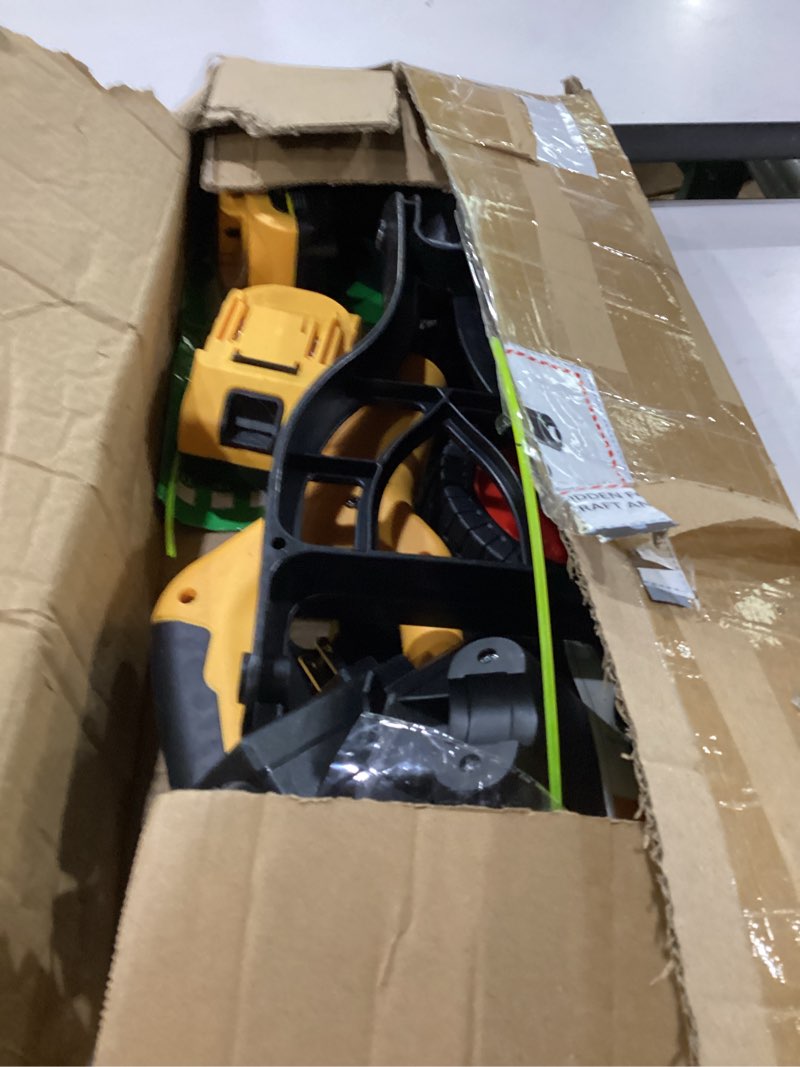 Condition photo showing As Is for 2026 new 30000 rpm brushless cordless weed wacker with wheels, 12-inch battery powered electric weed eater, 4-in-1 grass trimmer, brush cutter, stringless weed trimmer & lawn edger (yellow, 1 set) yellow 1