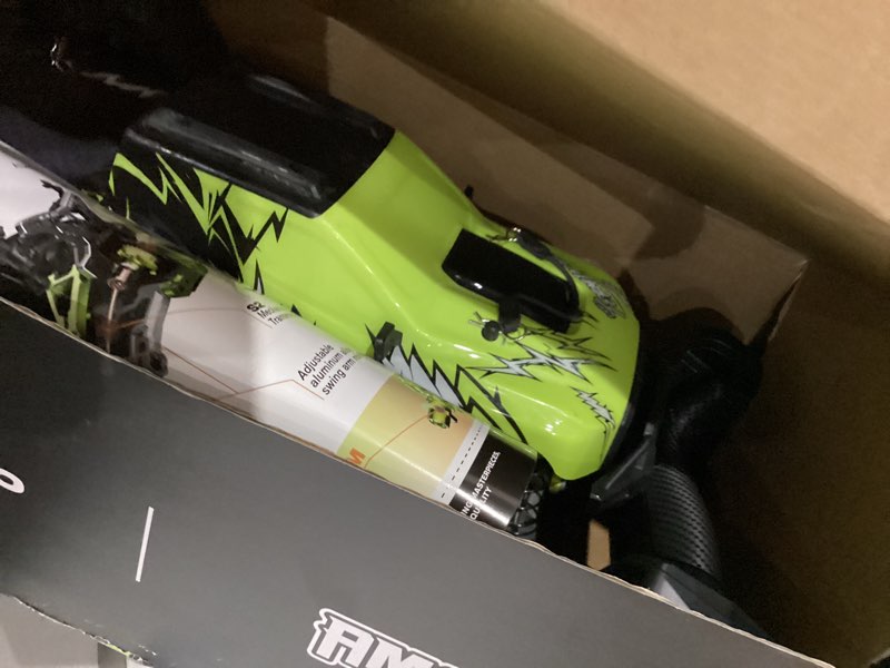 Condition photo showing As Is for missing parts as is!!     amoril 1/10 rtr brushless fast rc cars for adults,max 50mph hobby electric off-road monster truck,waterproof high speed rc car 4wd remote control car with 3s lipo,green