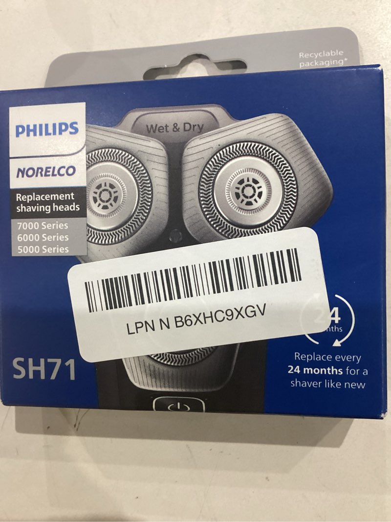 Condition photo showing Good Condition for philips norelco genuine sh71/52 shaving heads compatible with norelco shaver series 5000 angular and 7000, latest version for refreshed rq12/70, rq12/60, sh60/70, and sh70/70 3 count (pack of 1)