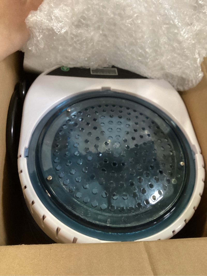 Condition photo showing As Is for 4L Sauna Steamer, Portable Steam Generator, 1500W Large Stainless Steel Pot Generator, Home SPA Fumigation Steam Machine with Touch Button, Timer Display and Remote Control 4L navy blue steamer